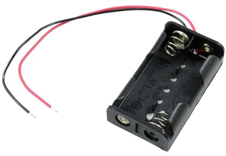 1 Stück Geschlossene AAA x 2 Batteriehalter mit Deckel, ON/Off-Schalter Kunststoff Batterie Lagerung Box Container Veranstalter mit Schalter Drähte