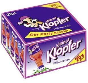 250 Fläschen kleiner Klopfer Schnäpse Pflaume mit 17% Vol. a 0.02l Karneval 10 Boxen 25 Flaschen a 20ml + Space Keks von Onlineshop Bormann