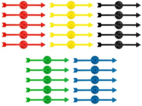 25 Stück Brettspiel Spinner,Kunststoff Pfeil Spinner,Pfeil Wahrscheinlichkeit Spinners,Pfeil Spiel Zeiger Spinner,Pfeil Spinner Set Aus Kunststoff,5 Farben Pfeil Spinner Set,10CM,Kiuiom