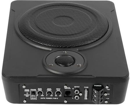 Duoruameng Schlanker Subwoofer Aktiv, Untersitz-Auto Audio Subwoofer Hohe Kompatibilität Eingebautem Bass Verstärker mit Kabelse