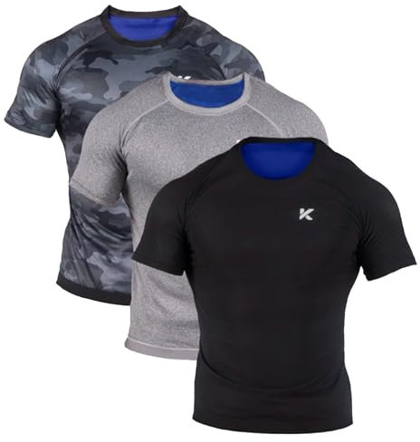 Kewlioo Herren-Sauna-Anzug-Shirt, wärmeisolierend, Schweiß-Kompressionsweste, Shapewear Top, Fitnessstudio, Training, vielseitige Shaper-Jacke, Mehrfarbig, 3 Stück, XXX-Large