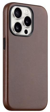 maogoam for iPhone 13 Pro Max Case Leather Compatible with MagSafe, Top Layer Premium Veg-Tanned Cowhide Leather case for iPhone 13 Pro Max 6.7, Elegant Style, Red Brown