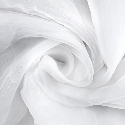 2 Yards Weiß Tüll Organza Stoff 150 Cm Breit Tüllstoff Zum Hochzeit Deko Weißer Tul Seidenorganza-Stoff Netzstoff Für Hochzeit Party Stuhl Schleifen Tischedeko Geschenke DIY Basteln