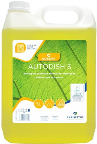 GREEN'R Autodish S, Ecological Automatic Dishwasher Detergent, 5L, for Medium and Soft Water, Christeyns Clover (5 Ltr)