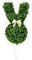 39cm Acryl Hase Topiary Dekoration, Buchsbaum-Kunstpflanze für Innen und Außen, Grün