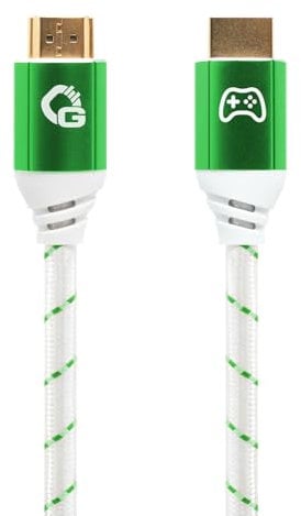 OEHLBACH GAMING New Game Green – 3 Meter - HDMI 2.1b Kabel – Ultra High Speed zertifiziert, 8K@60Hz, eARC, ALLM, VRR, DSC – kompatibel mit PS5, Xbox Series X/S, Nintendo Switch, PC – Weiß – 1 Stück