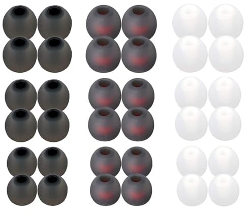 Ersatz Ohrstöpsel In, 36 Stück Kopfhörer Stöpsel Silikon Aufsätze, Weich Und Bequem Tips Stöpsel Passend Für Die Meisten In-Kopfhörer, Innendurchmesser 4,5–6 mm (3 Farben)
