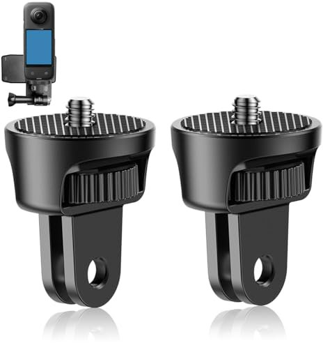 unillea 2Pcs 360° Adjustable Camera Mount Adapter, 1/4 Tripod Adapter Compatible with GoPro, Xiaomi, SJ4000, and Action Cameras, Perfect for Outdoor Adventures, Vlogging, and Capturing Action Shots