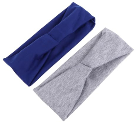 BAZEITFLOW 2 Stück Baumwoll Sport Stirnband mit Knopf Atmungsaktives Fitness Kopftuch für Damen Modisches Einfarbiges Yoga Stirnband Ohrenschutz Maskenhilfe