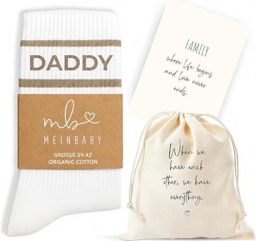 MeinBaby123® Geschenk zur Geburt Schwangerschaft, Baby Socken, Mama Socken, Papa Socken, Mommy Daddy Baby Socken, Geschenk Eltern, Babyparty