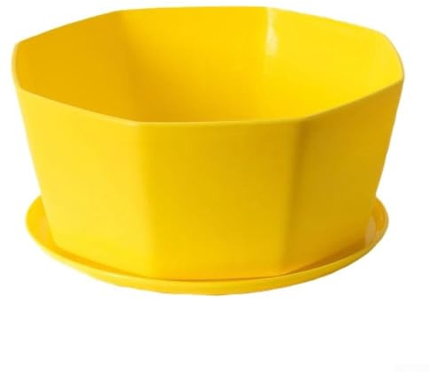 Solaughguy Confezione da 4 vasi per piante grasse in plastica con fori di drenaggio, fioriere rotonde per uso interno ed esterno, 16,5 x 20,8 x 9 cm e 12 x 15 x 6,5 cm, nero grigio (grande)