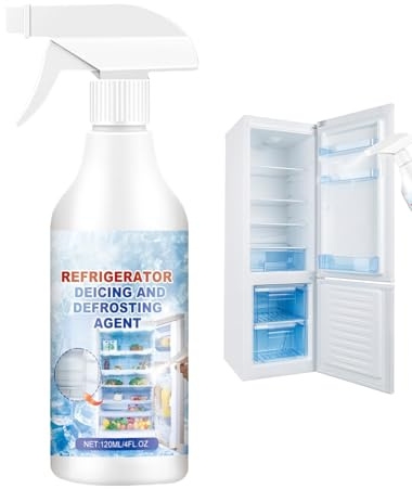 Kühlschrank Reiniger Innenbereich,120 ml Enteisungslösung,Kühlschrank Abtaumittel in Sprühform - für Haushalt und Gastronomie sowie für Geräte Wasserhähne und gewerbliche