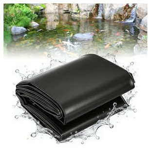 Ollewiellan Bâche pour bassin - 3 x 3 m - Noir - En PEHD de 0,2 mm d'épaisseur - Résistant aux intempéries - Pour l'intérieur et l'extérieur - Idéal pour étang à poissons, fontaine et jeu d'eau