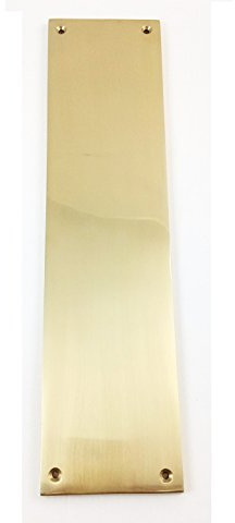 Door Push Finger Plate Cast Heavy 270x63x4mm in Polished Brass