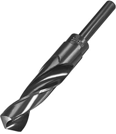 sourcing map Foret Hélicoïdal Mèche à Queue Réduite Tige 22 mm Mèche en Acier Haute Vitesse HSS 9341 Oxyde Noir avec Tige Droite de 1/2 pouce