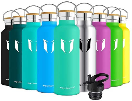 Super Sparrow Gourde Isotherme - Bouteille Isotherme - 350ml - Gourde Inox Bouche Standard - Gourde Sport Étanche - Gourde Enfant sans BPA, pour Sport, Gym, Voyage