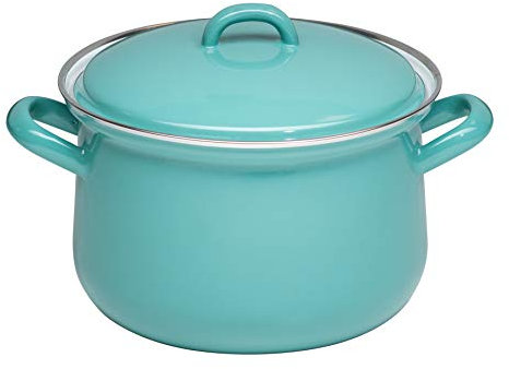 Riess, Classic 0607-110 Casserole Pot with Lid 18 cm 2.5 litres Special Edition Nature Green Medium Enamel, Diameter 18 cm, Capacity 2.5 litres, Height 18.2 cm, Green, Induction