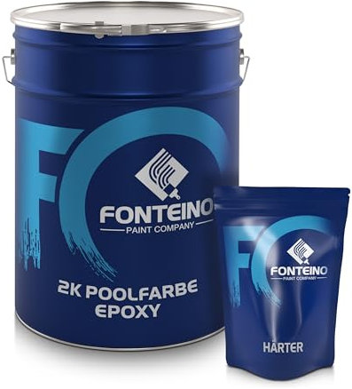 Fonteino Peinture époxy pour piscine béton bassin - protection étanche - Gris argent 2,5KG