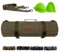 BAOBAB COUNTY Borsa arrotolabile per coltelli, in tela cerata, 10 scomparti, portatile, ideale per coltelli da chef, posate da casa e utensili da cucina, colore: verde militare, completa di guanti da