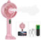 Mini Handheld Fan, Portable Hand Held Misting Fan Double Nozzle Spray Battery Operated Fan 3 Speeds USB Rechargeable Mister Humidifier Personal Cooling Fan with Cell Phone Holder for Travel Office