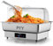 Chafing Dish Buffet Set Electric Chafer Server Food Warmer, Temperature Control, Chaffing Dish for Parties,Catering (Full Size with Lid)