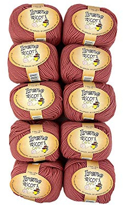 Tricot Cafè Irene - 10 Gomitoli di Filato in Misto Lana Merinos Irrestringibile, Made in Italy - Ideale Lavori di Uncinetto e Ferri 3-4 - Morbido Gomitolo 50g (125m)(10 pezzi - Rosa Antico 13/9550)