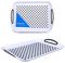 2x White Extra Large 41cm Anti-Slip Serving Plastic Trays with Easy Grip Rubber Handles Surface, Non-Slip Top and Bottom, Dinner and Drinks Serving Trays