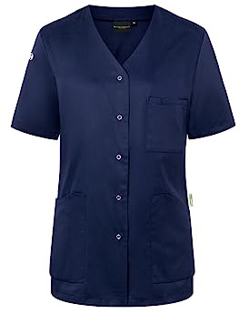 Karlowsky KS 63 PASSION Kurzarm Damenkasack ESSENTIAL aus Recyceltem Plastik, 65% Polyester/35% Baumwolle, Marine, Größe 36
