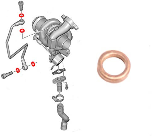 Rondelle Joint Vis Banjos compatible pour BERLINGO C2 C3 C4 C5 C8 DS4 DS5 JUMPY NEMO XSARA PICASSO C-MAX FIESTA V VI FOCUS II 1007 206 207 3008 307 308 EXPERT PARTNER 1.4 1.6 HDI - 015708 3M5Q9P431AA