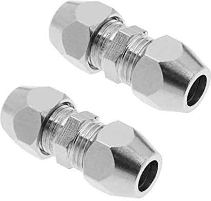 VGOL 2 pz 6 mm doppia ghiera raccordo a compressione diritta adattatore per raccordo aria condizionata in rame nichelato adattatore per accoppiamento tubo per impianto idraulico