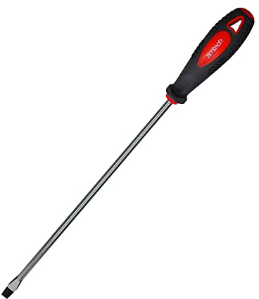 Amtech L0735 Long Reach Screwdriver, SL8.0, 325mm, Chrome Vanadium Steel with Magnetic Tip, Non-Slip Soft-Grip Handle