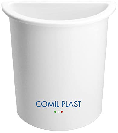 Comil Plast | Portafiori Interno in plastica per Vaso da cimitero Mezzaluna Colore Bianco | Lato 12 cm, Altezza 14 cm.