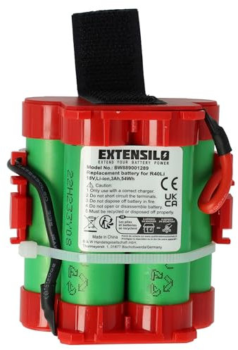 EXTENSILO Akku kompatibel mit McCulloch ROB R600 2019, ROB R800 2017, ROB R800 2018 Rasenroboter Rasenmäher (3000mAh, 18V, Li-Ion)