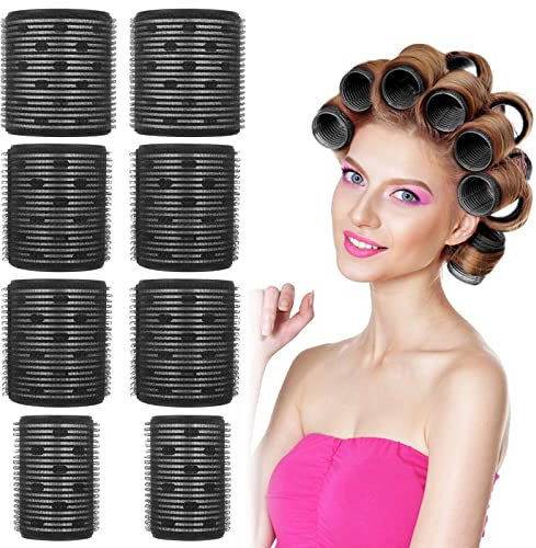 WLLHYF Rodillos Térmicos de Cerámica Para Cabello Largo, Corto y Medio - 8 Rizadores Reutilizables de Diferentes Tamaños