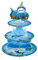 WERNNSAI Hai Tortenständer Hai Geburtstag Party Dekorationen für Jungen Kinder 3-Stöckiger Papp Kuchenständer Dessertturm Rundung Serviertablett Stand Dusche Cupcake Ständer