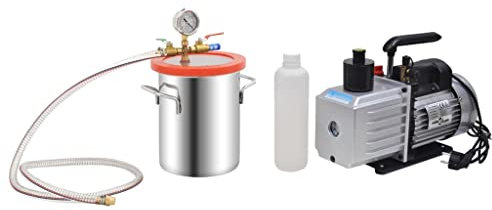 Vacuum Chamber with 2-stage Pump 5.5 L,Vacuum chamber: