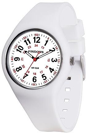 PINDOWS Analoge Quarzarmbanduhr Silikonband für Damen, Junge Damen und Studierende; leicht ablesbar, wasserfest, Unisex-Armbanduhr, leuchtendes Zifferblatt.