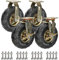 200mm 250mm Große Schwerlastrollen 4er SET, Industrie Transport Lenkrolle Mit Bremse, Leise Luftreifen Gummi Ersatz Rollen, Für Trolleys, Möbelroller, Werkbank Rollen, Tragkraft 600 Kg (Color : Fixed
