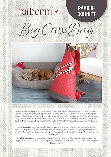 farbenmix Schnittmuster BigCrossBag, Rucksack für Damen und Herren, Heft mit Anleitung und Schnittmusterbögen