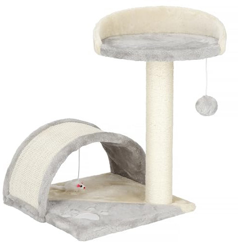 SPRINGOS Arbre à chat avec plateforme, balle, souris, pont, 47 cm
