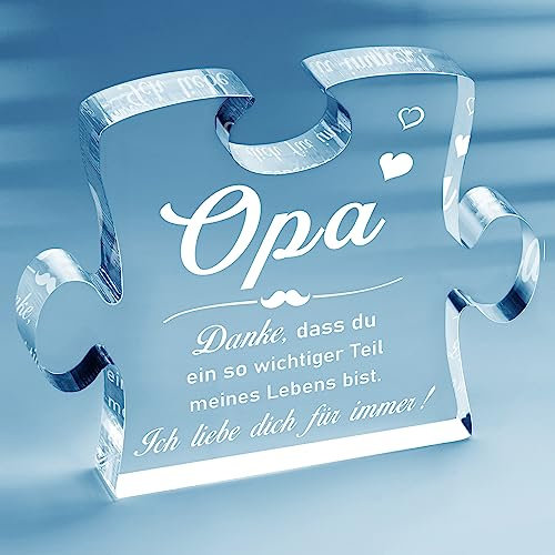 Giftasy Opa Geschenk - Acryl Puzzle, Opa Geschenk Geburtstag, Geschenk Opa, Vatertagsgeschenk für Opa, Bester Opa Geschenk