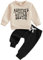 Toddler Baby Girl Clothes Long Sleeve Aunties Bestie Letter Sweatshirt Tops+Elastic Pants 2 Piece Fall Winter Outfit (02- Black, 12-18 Months)
