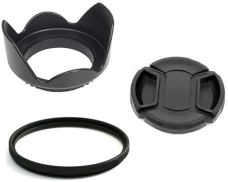 Parasol de Lente de Flor de 52mm + Filtro UV + Tapa de Lente de 52mm, for Canon EOS 400D 550D 500D 600D 1100D for Nikon D80 D50 D7000 D3100 DSLR