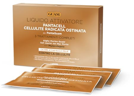Guam, Pantacell Flüssiger Aktivator für hartnäckige Cellulite mit Guam Meeresalgen, Nachfüllung für Pantaguam, Made in Italy, 3 Beutel à 100 ml