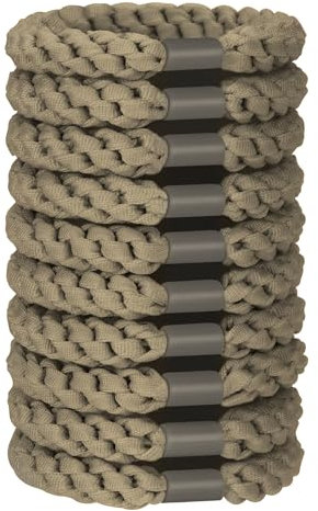 JessLab Haargummiset, 10 Stück Weiche Elastische Haargummis für Frauen Kein Schaden Elastische Haargummis Pferdeschwanz Halter Stretchige Haarbänder Stirnband Zubehör für Mädchen Damen, Khaki