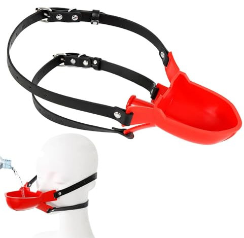 PQKuss Mund Plug Gag Urinal Piss Trichter Homosexuell Mouth Ball Knebel Mundknebel Einstellbar Harness Set Oralsex SM Bondage Slave Extrem Sexspielzeug für Frauen Männer und Paare(Schwarz)