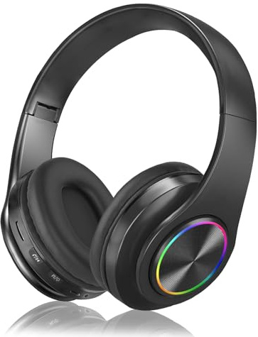 PCKOBEVER Bluetooth Headphones Over Ear, Wireless Bluetooth Headset With Built-in HD Mic,15 Hours Playtime，Foldable Headphones HiFi Stereo Sound For Office, School,Travel,PC