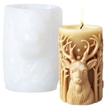 BRTNUP Moldes Velas Cilindro, Moldes de Silicona para Velas, Molde Vela para Hacer Velas Jabón Hecho a Mano Velas Perfumadas (Blanco B)