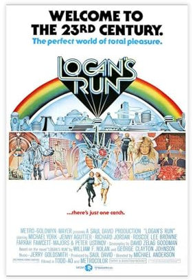 ahnld Logan's Run Filmposter Druck – 1976 – Science Fiction – ein Blatt Kunstwerk – Digitaler Download Leinwandposter Schlafzimmer Dekor Landschaft Büro Raumdekor Geschenk 20 x 30 cm