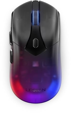 Lenovo Legion M410 Wireless RGB Gaming Mouse – 6 Button Palm Grip Mouse with 16,000 DPI, 53 Hour Rechargeable Battery, 2-Zone RGB Lighting, NVIDIA Reflex Compatible